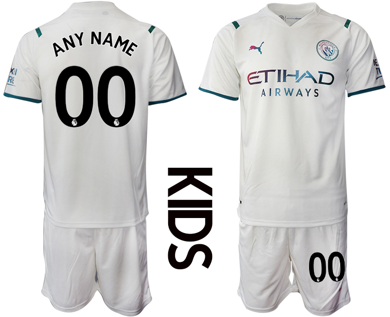 Youth 2021-2022 Club Manchester City away white customized Soccer Jersey